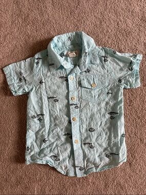 Me & Henry Fish Print Button Down Shirt